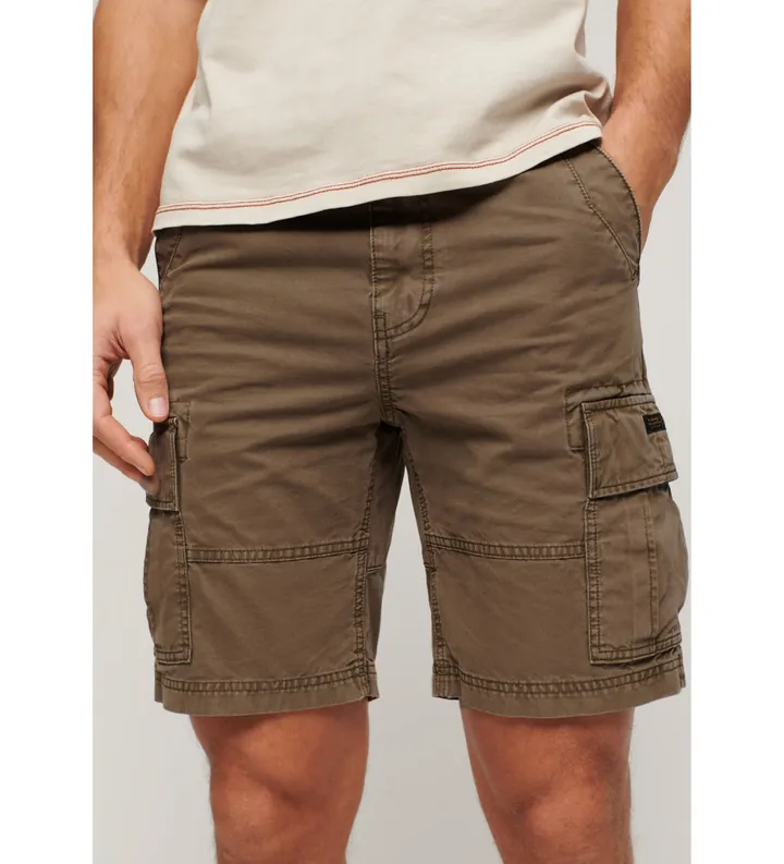 Superdry para hombre. M7110434A Pantalón corto cargo Heavy marrón (30), Casual, Algodón
