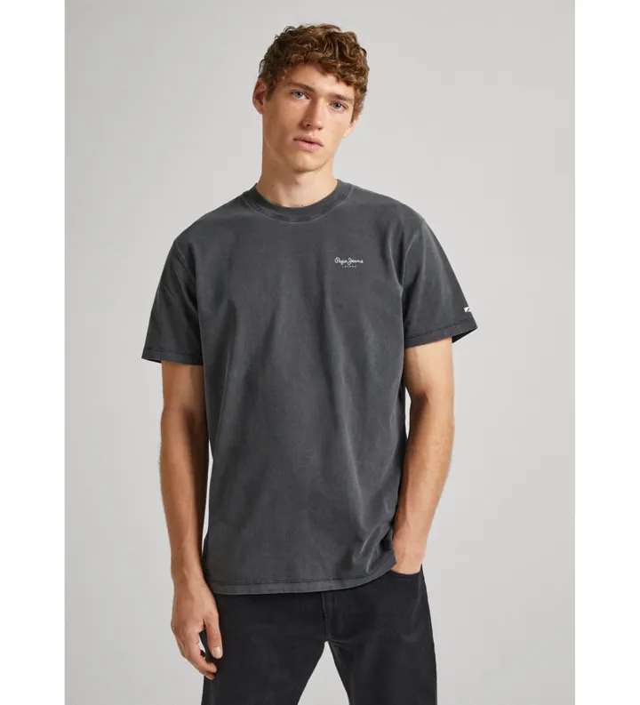 Pepe Jeans para hombre. PM508664 Camiseta Jacko negro (S), Casual, Algodón, Manga corta, Sostenible