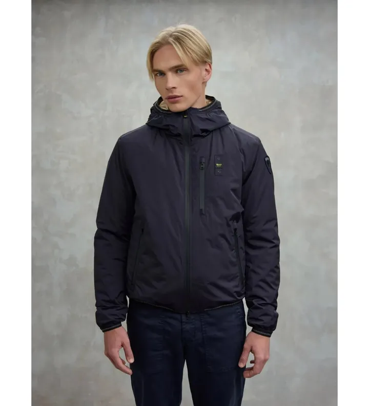 Blauer para hombre. 25WBLUC11083 Chaquetón con interior en Eco piel negro (M), Casual, Poliéster