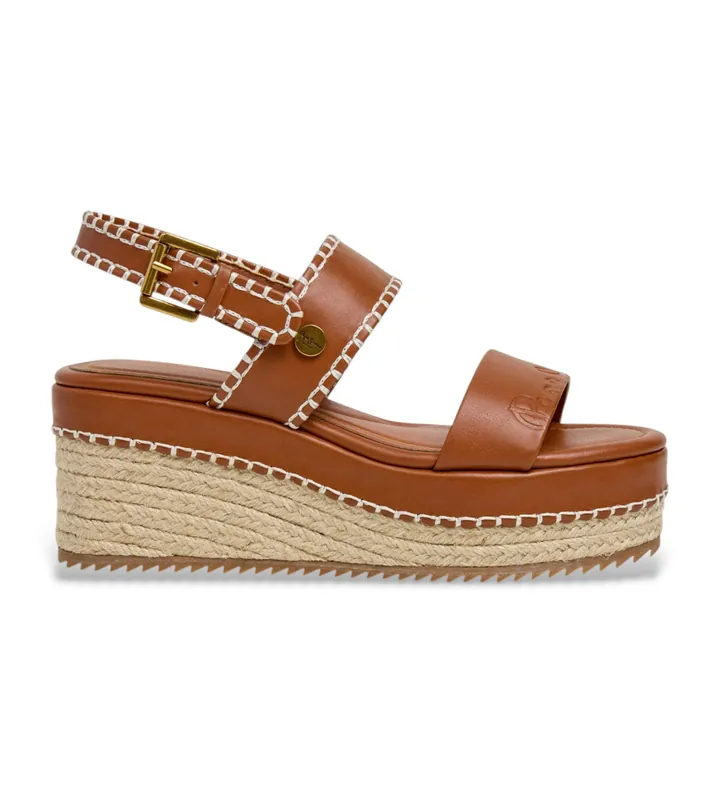 Pepe Jeans para mujer. PLS900005 Sandalias Billie Log marrón (39), 3 a 5cm, Hebilla, Casual