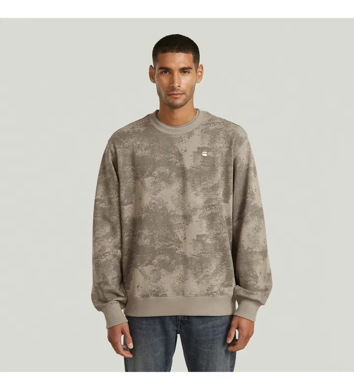 G-Star para hombre. D29294-E209-J183 Sudadera Allover Print kaki (L), Marrón, Casual, Verde, Algodón