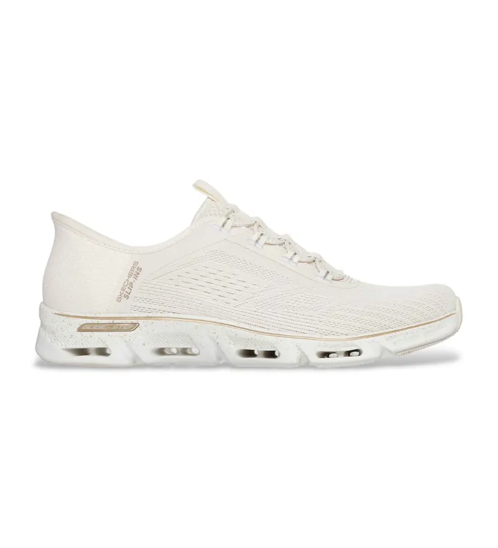 Skechers para mujer. 104610 Zapatillas Slip-ins: Glide-Step Gratify - Pace blanco roto (36), Beige, Plano, Cordones, Casual, Deportivo, Mult