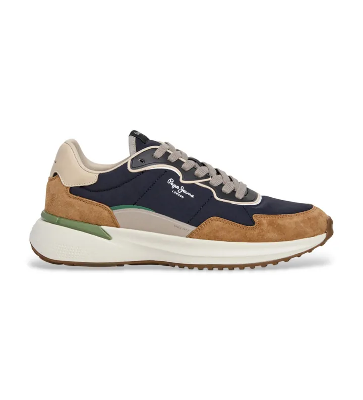 Pepe Jeans para hombre. PMS600022 Zapatillas Bampton Club negro (41), Plano, Cordones, Casual