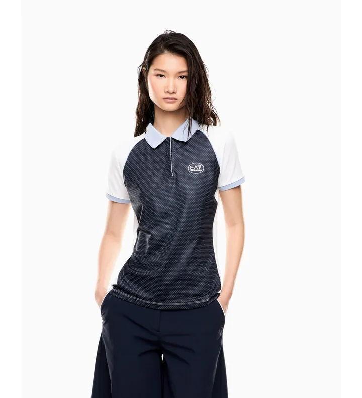 EA7 para mujer. 7W000898_AF21616 Polo Golf Pro marino (L), Deportivo, Tenis/Padel, Poliéster, Manga corta