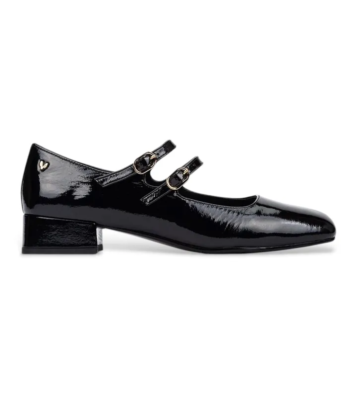 Martinelli para mujer. S021-B510HY Bailarinas de Piel Serpenti negro (36), 3 a 5cm, Hebilla, Casual, Clásico