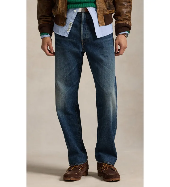 Polo Ralph Lauren para hombre. 710979402001 Jeans Heritage Straight azul (34/32), Casual, Algodón, Denim