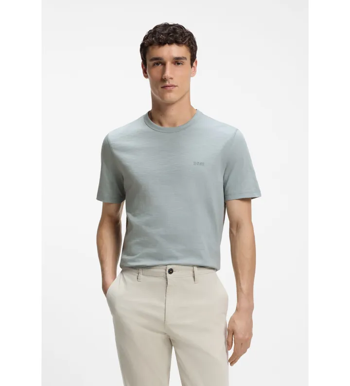 BOSS para hombre. 50508243 Camiseta Tegood gris (L), Casual, Algodón, Manga corta
