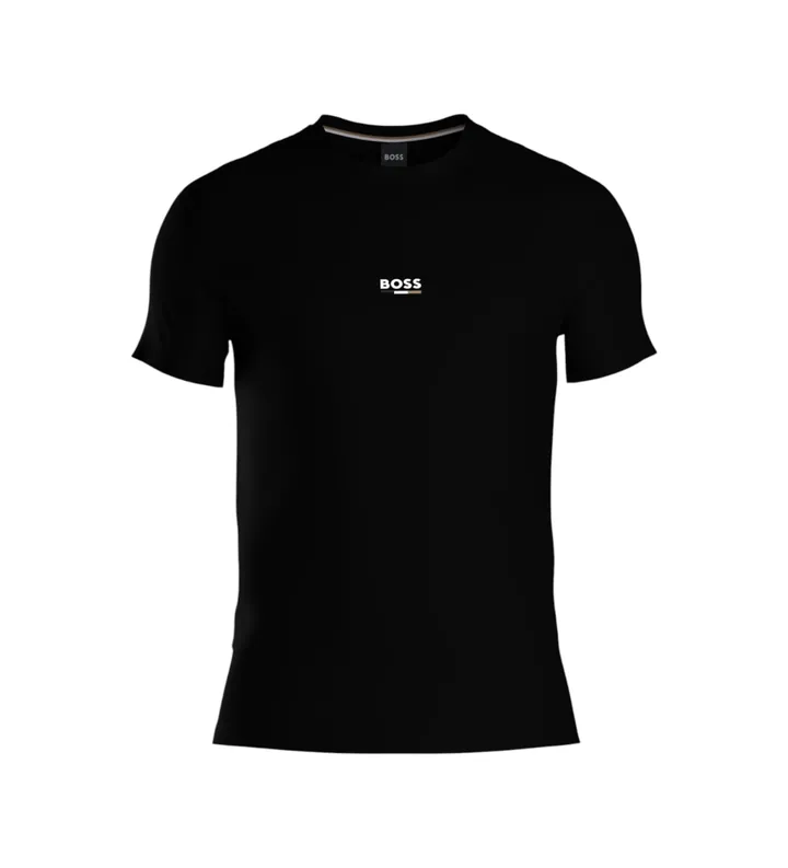 BOSS para hombre. 50517970 Camiseta RN Slim Fit negro (L), Casual, Manga corta, Algodón Orgánico
