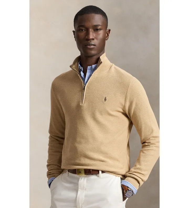 Polo Ralph Lauren para hombre. 710932304500 Jersey de punto de piqué y algodón beige (L), Casual