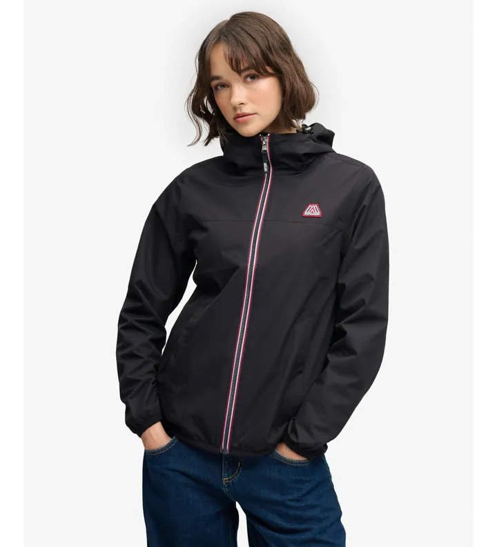 Superdry para mujer. W5012075A Chaqueta Cortavientos Essential TRI negro (L), Casual, Poliéster Reciclado