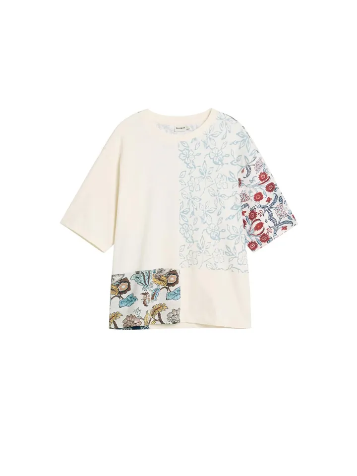 Desigual Camiseta  mezcla de colores / blanco