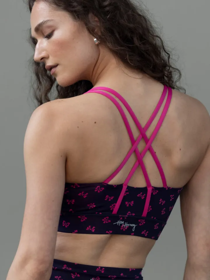 Hey Honey Sujetador deportivo 'Criss Cross'  azul oscuro