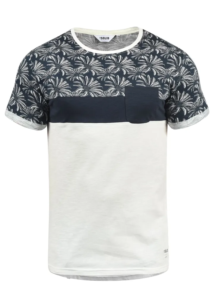 !Solid Camiseta 'Florian' azul oscuro / blanco