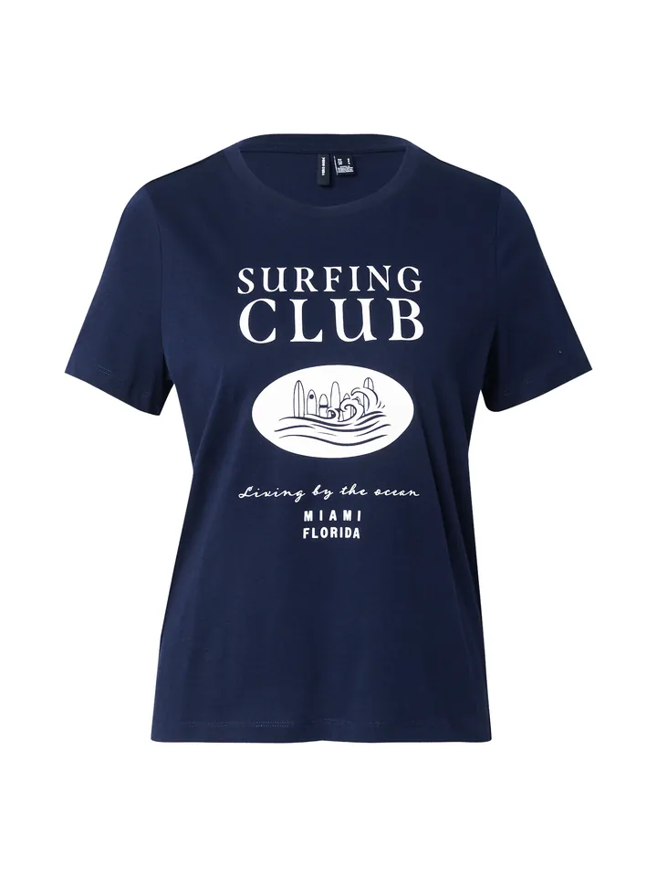 VERO MODA Camiseta 'VMDINA OLLY'  navy / blanco