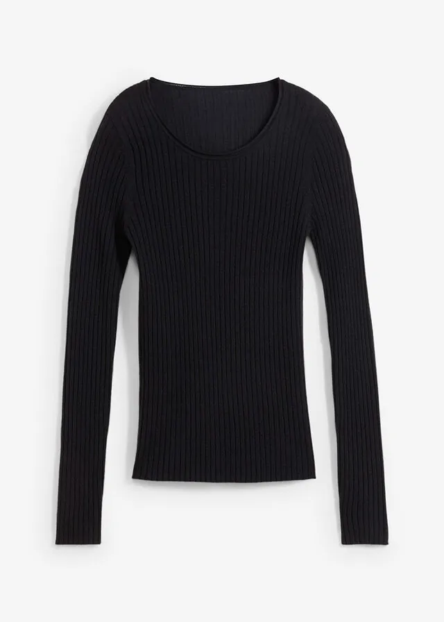Jersey de canalé en lana merina