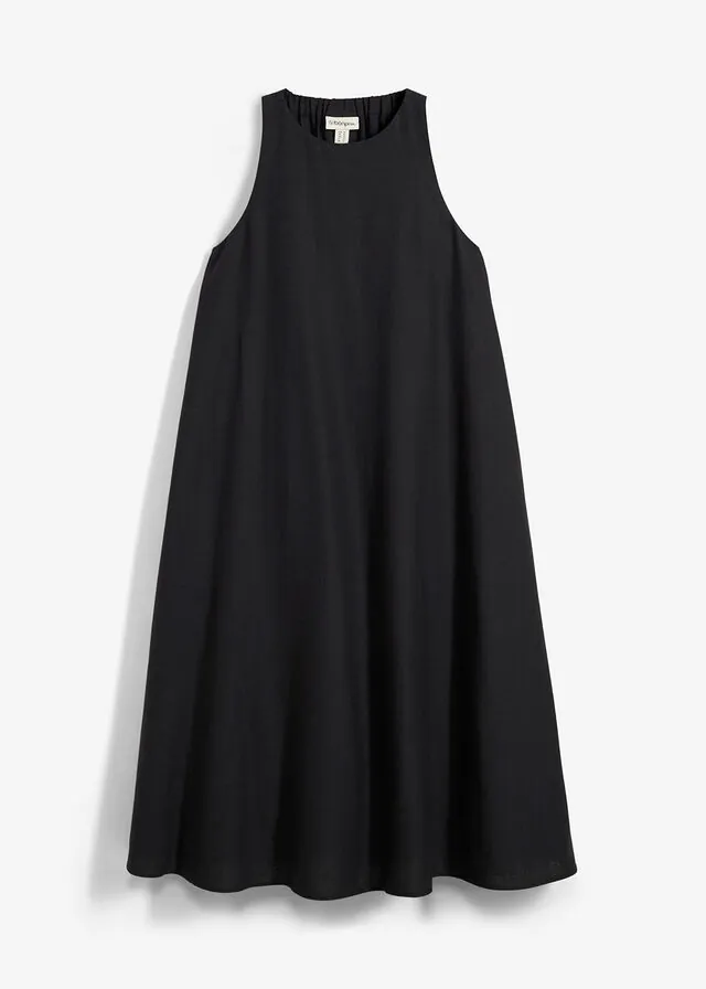 Vestido midi acampanado de mezcla de viscosa