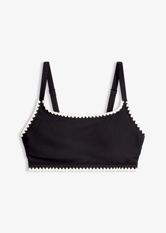 Top de bikini tipo bustier con bordado