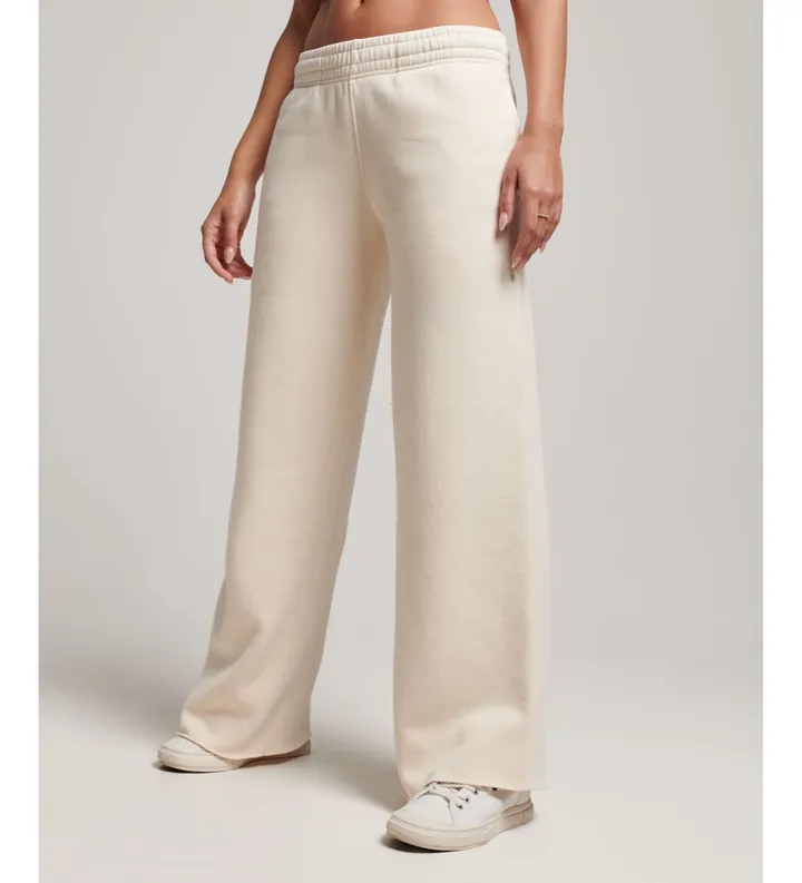 Superdry para mujer. W7010904A Joggers rectos con efecto lavado blanco roto (L)