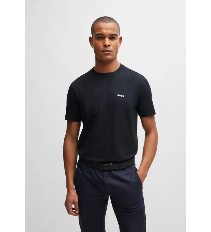 BOSS para hombre. 50506373 Camiseta Elastic marino (L), Casual, Algodón, Manga corta