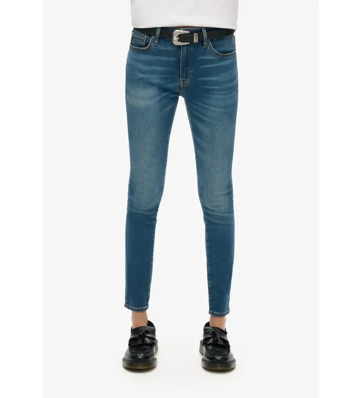 Superdry para mujer. W7010798A Jeans De Talle Medio De Algodón Orgánico Vintage azul (24/30), Casual, Denim, Sostenible