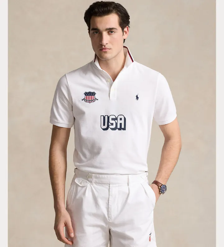 Polo Ralph Lauren para hombre. 710944666001 Polo Classic Fit USA blanco (L), Casual, Algodón, Manga corta