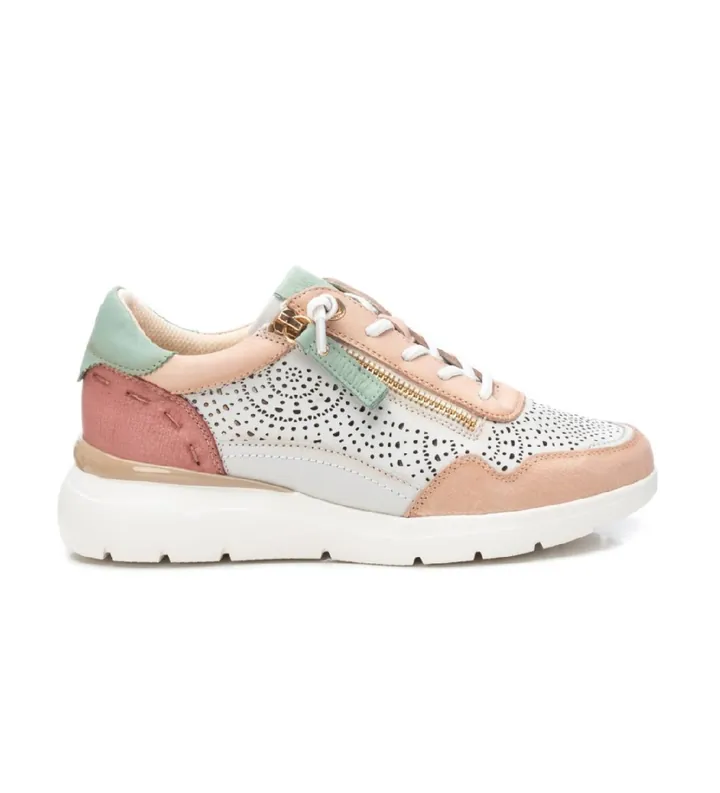 Carmela para mujer. 16227405-NUDE Zapatillas de piel 162274 multicolor (36), Plano, Cordones, Cremallera, Casual