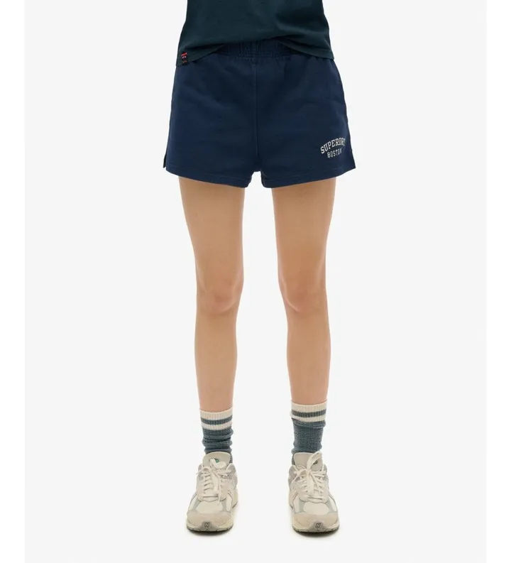 Superdry para mujer. W7110447A Shorts gráficos Athletic Essential marino (L), Casual, Algodón