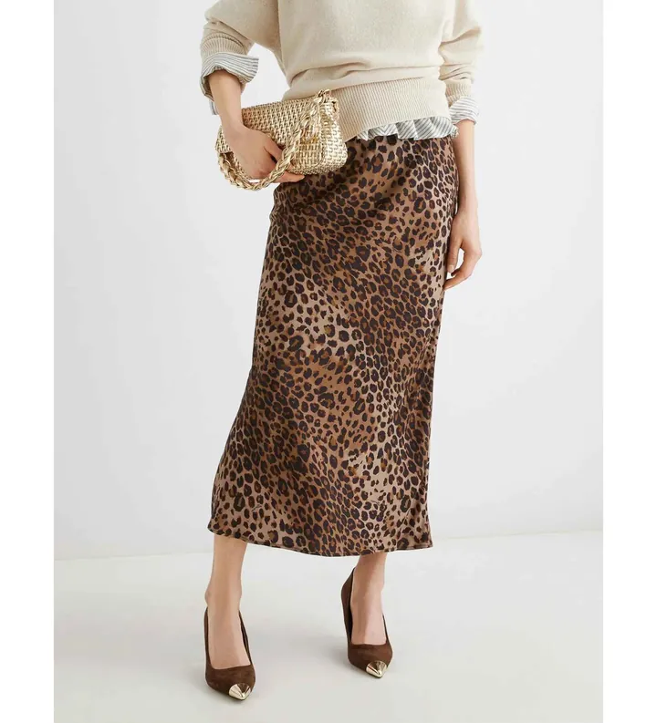 Marella para mujer. 2523106104200 Falda larga Albany animalprint (38), Animal print, Viscosa