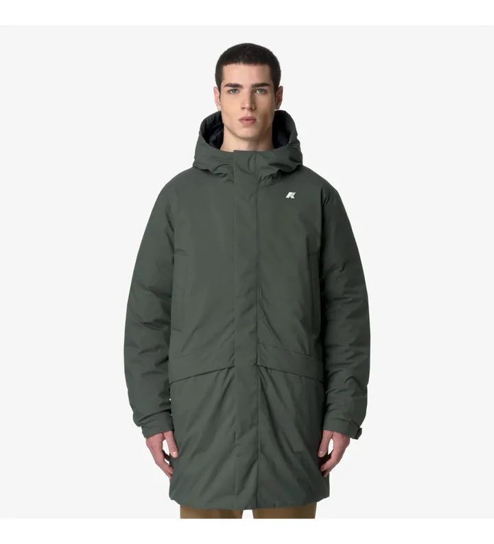 K-way para hombre. K8133FW Chaqueta Jarno Twill Marmotta verde (M), Casual, Poliuretano