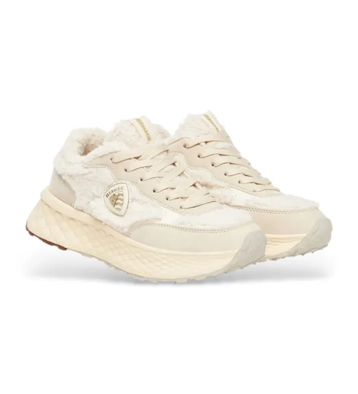 Blauer para mujer. F5LYNN02 Zapatillas Lynn 02 beige (36), 3 a 5cm, Ante, Cordones, Casual