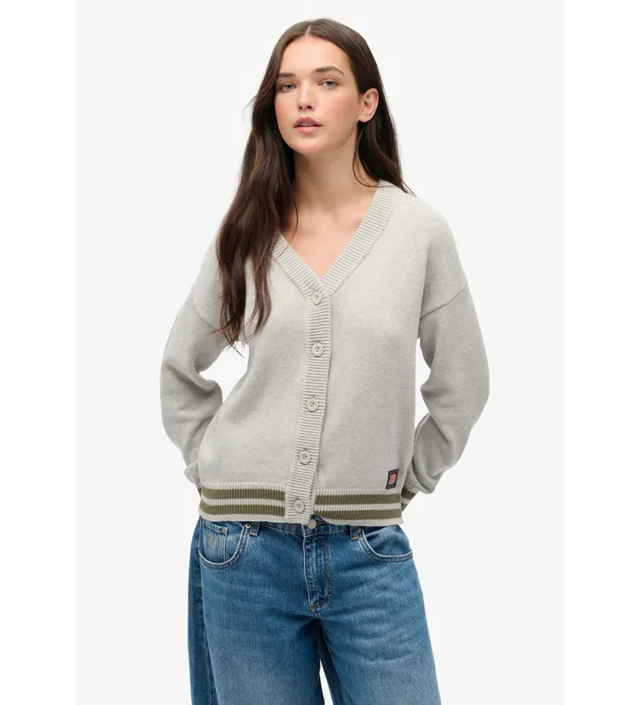 Superdry para mujer. W6110642A Jersey Slouchy gris (L), Casual, Algodón