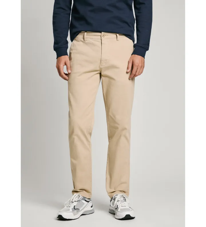 Pepe Jeans para hombre. PM211655 Pantalón chino Slim Twill beige (28), Casual, Algodón