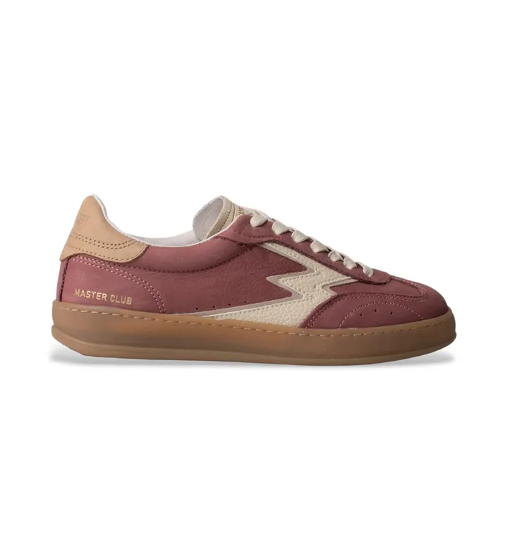 MOA Concept para mujer. CL260 Zapatillas de Piel Club rojo (36), Plano, Cordones, Casual