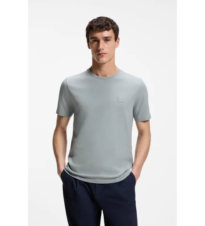 BOSS para hombre. 50508584 Camiseta Tales gris (L), Casual, Algodón, Manga corta