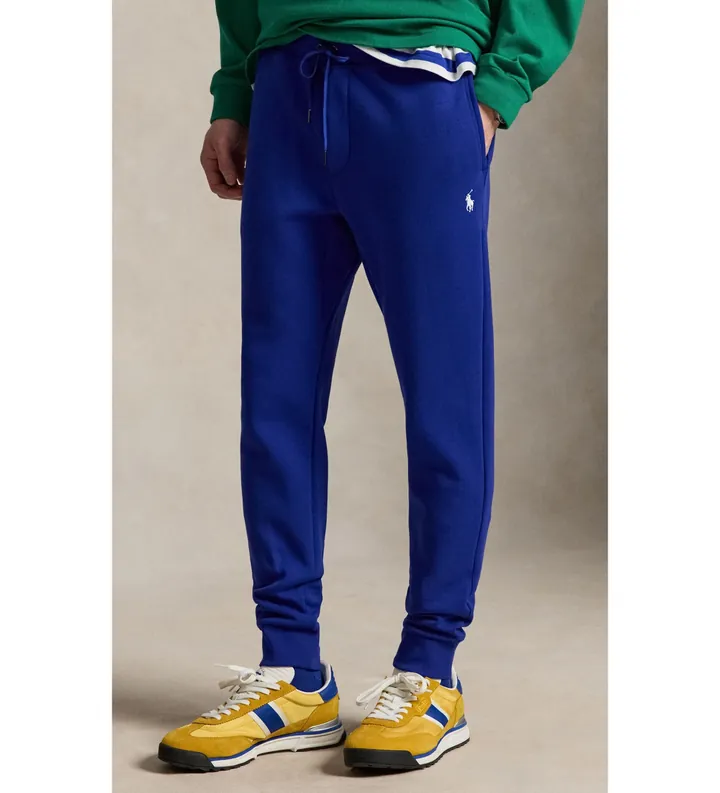 Polo Ralph Lauren para hombre. 710881518510 Pantalón jogger de punto doble azul (L), Casual, Algodón