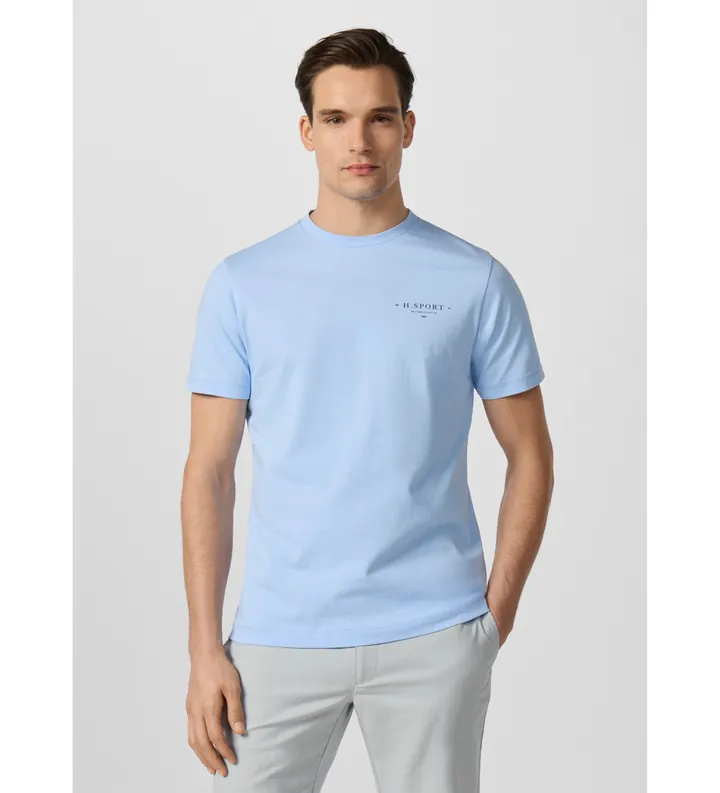 Hackett London para hombre. HM5000130 Camiseta Hs Club House azul (L), Casual, Algodón, Manga corta