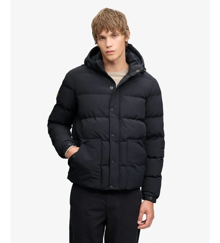 Superdry para hombre. M5012528A Chaqueta acolchada Classic Everest marino (L), Casual, Nylon reciclado