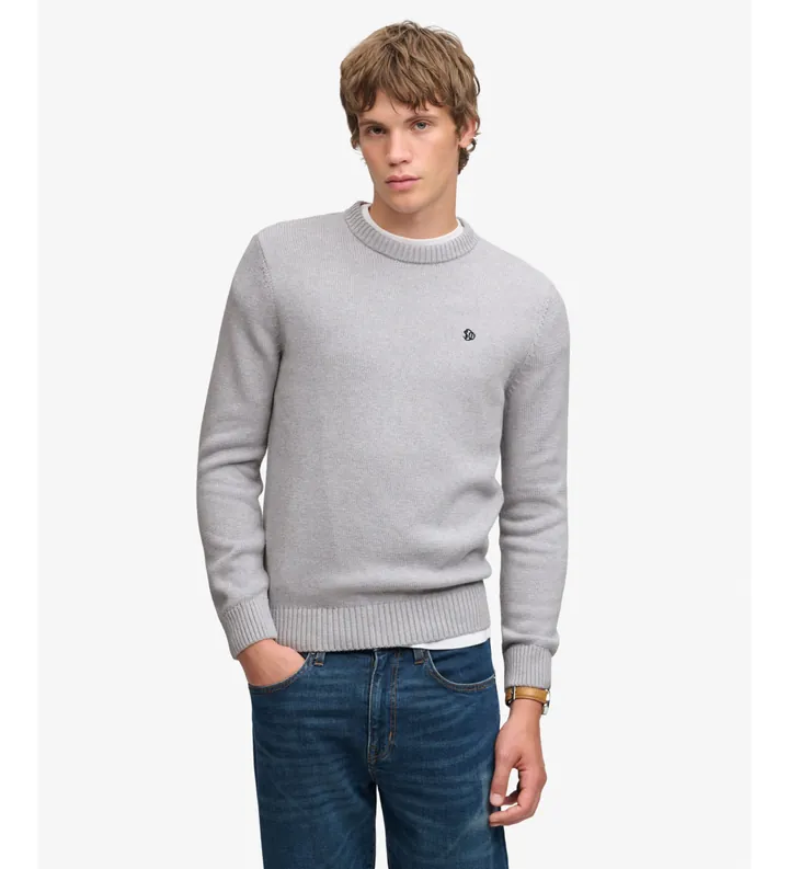 Superdry para hombre. M6110717A Jersey Preppy Cotton gris (L), Casual, Tela