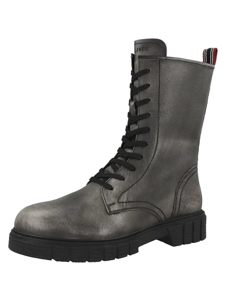 s.Oliver Botines con cordones gris oscuro