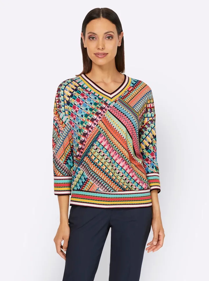 heine Blusa  azul / amarillo / esmeralda / rojo / negro