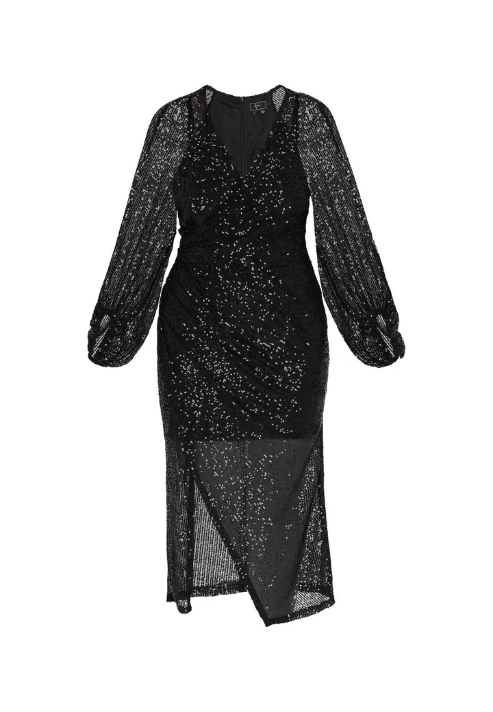 faina Vestido de gala negro moteado
