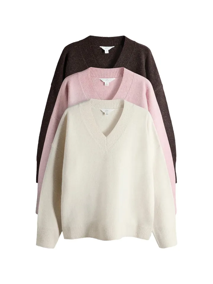 The Set Jersey ecru / marrón / rosa pastel