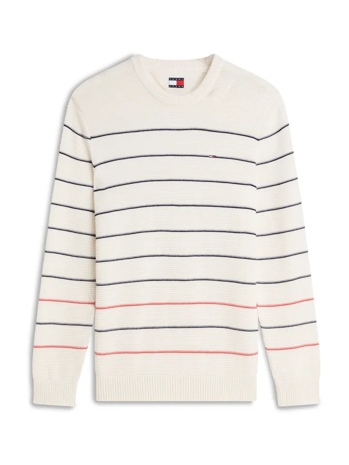Tommy Jeans Jersey  rojo / negro / blanco lana