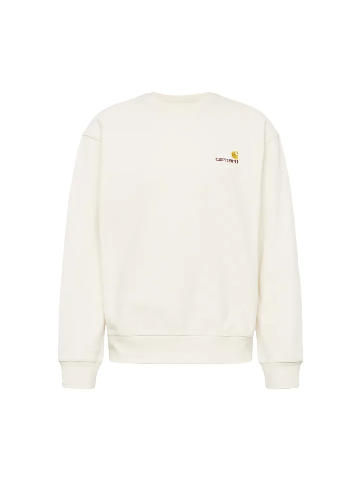 Carhartt WIP Sudadera 'American Script' beige / chocolate / amarillo
