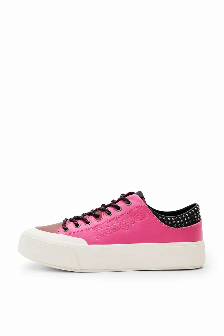 Desigual, Sneakers plataforma tachuelas, Poliuretano, Rojo, 36