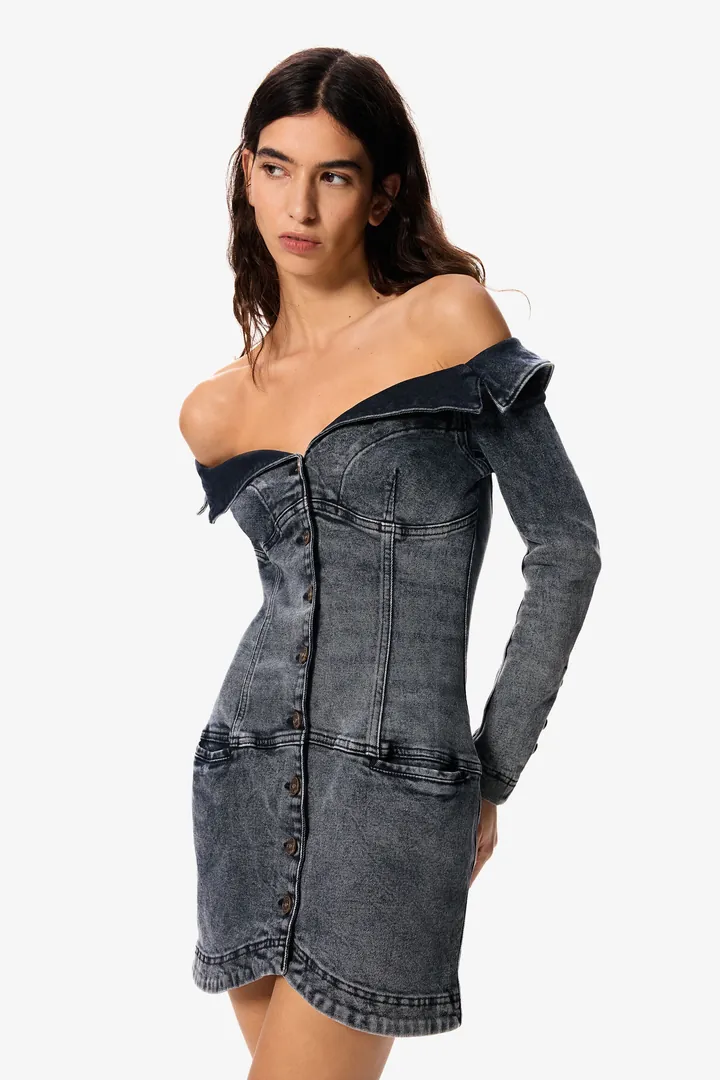Desigual, Vestido vaquero masha popova, Mujer, Algodon, Negro, L