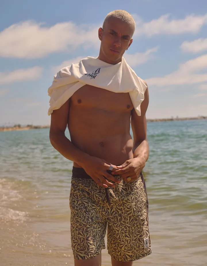Bershka Bañador Print Volcom Hombre L Marrón