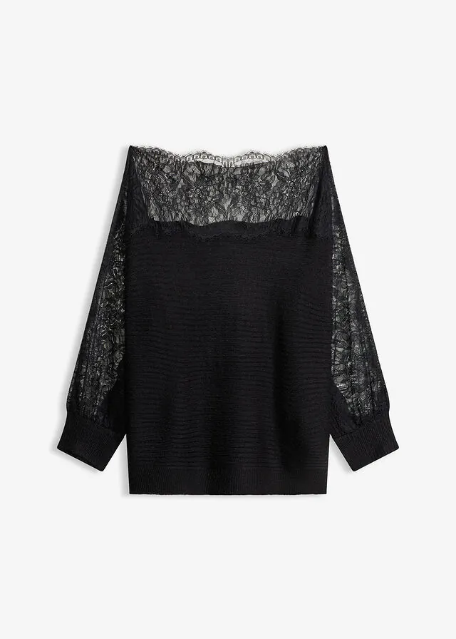 Jersey de punto veraniego con encaje