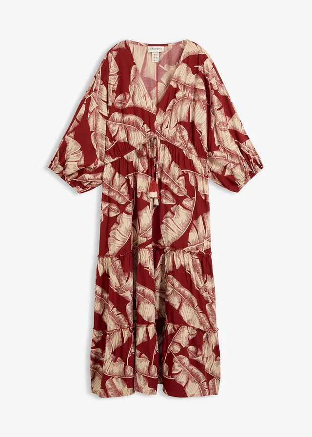 Vestido tipo caftán de viscosa fluida