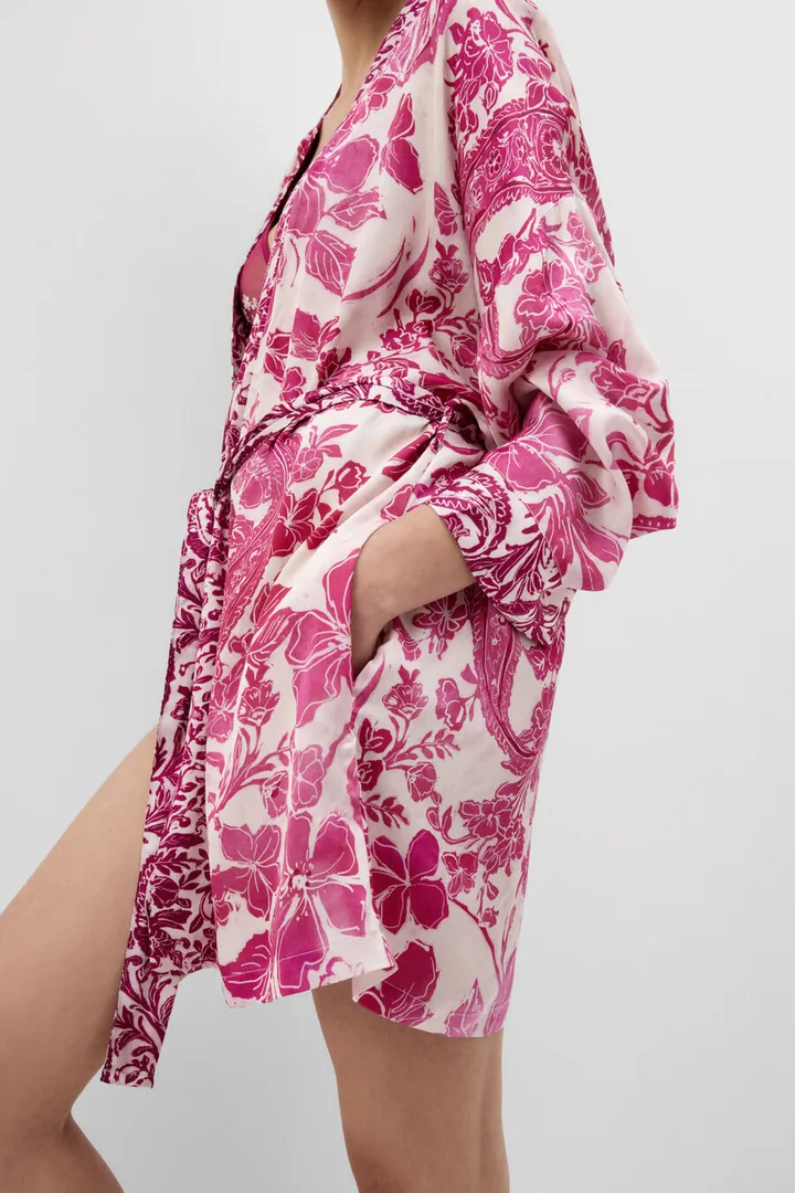 Intimissimi Kimono de Raso de Viscosa Brighten Your Day Mujer Impreso Tamaño M/L